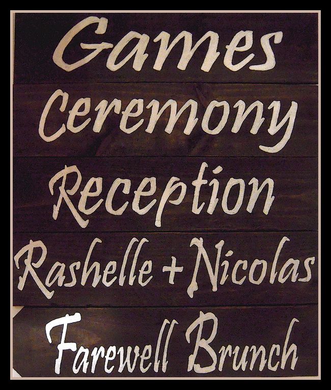 Making these custom wooden wedding signs for Rashelle Nicolas were so much 