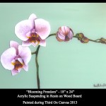 Blooming Hope, Resin White Orchid Painting, Third On Canvas Alexis Martinez Puleio